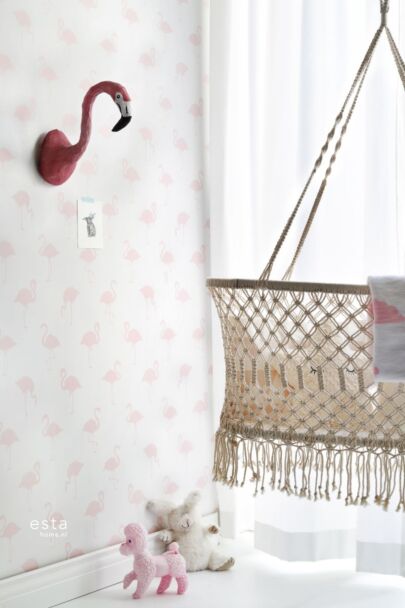 wallpaper flamingos light pink and white