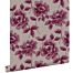 wallpaper watercolor painted roses eggplant purple and taupe