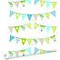 wallpaper garlands turquoise, lime green and beige