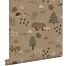 wallpaper forest with forest animals beige brown