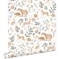 wallpaper forest with forest animals grayish green, beige and white