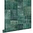 wallpaper oriental ibiza marrakech kelim patchwork carpet emerald green