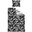 single duvetcover set funky flowers and paisleys black and white