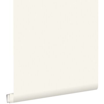 wallpaper plain mat with linen texture cream white