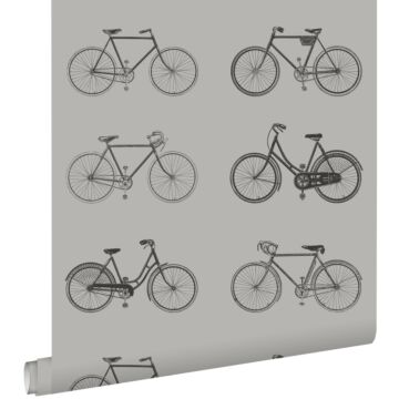 wallpaper bicycles light warm gray