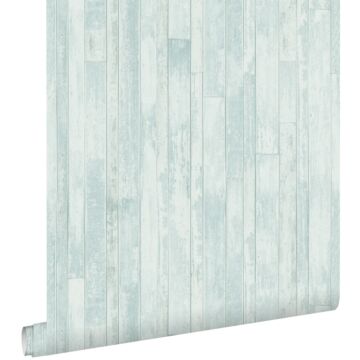 wallpaper wooden planks grayish turquoise