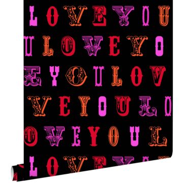 wallpaper love you - quotes black and pink