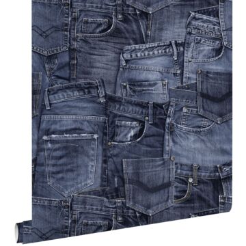 wallpaper jeans fabric ink blue