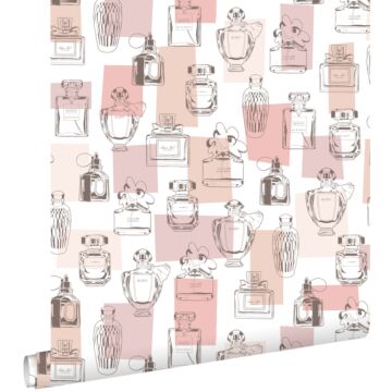 wallpaper perfume bottles shiny peach pink