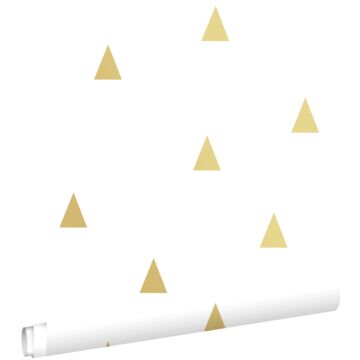 wallpaper graphical triangles light shiny gold and white