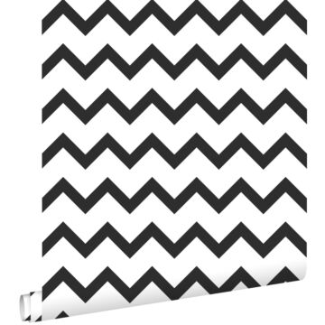 wallpaper zigzag motif black and white
