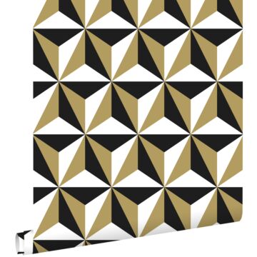 wallpaper graphic motif light shiny gold, white and black