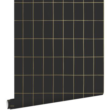 wallpaper small tiles black and gold