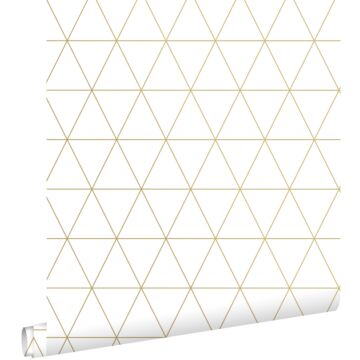 wallpaper graphical triangles white and gold