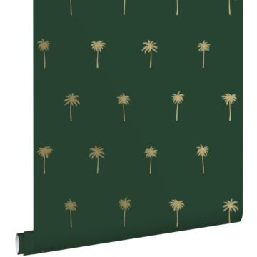 wallpaper palm trees emerald green and gold