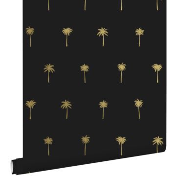 wallpaper palm trees black and gold