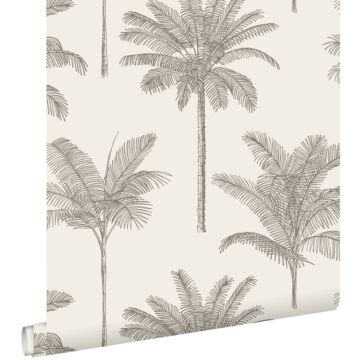wallpaper palm trees light beige