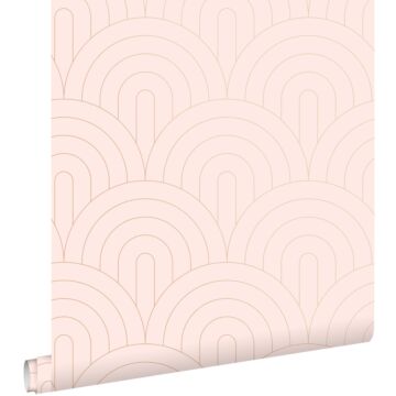wallpaper art deco arches soft pink and rose gold