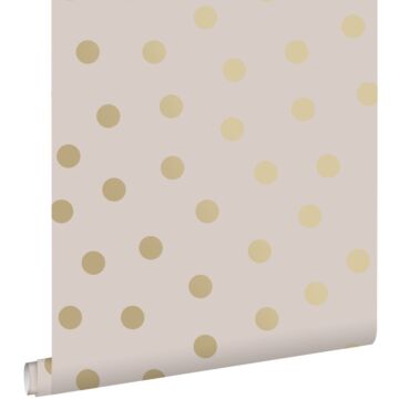 wallpaper dots soft pink and gold