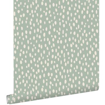 wallpaper dots mint green and white