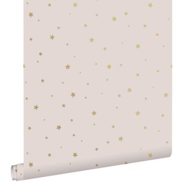 wallpaper little stars antique pink and gold