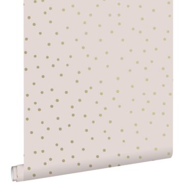 wallpaper dots antique pink and gold