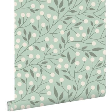 wallpaper floral pattern mint green