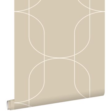 wallpaper geometric shapes beige