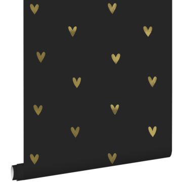wallpaper little hearts gold and black