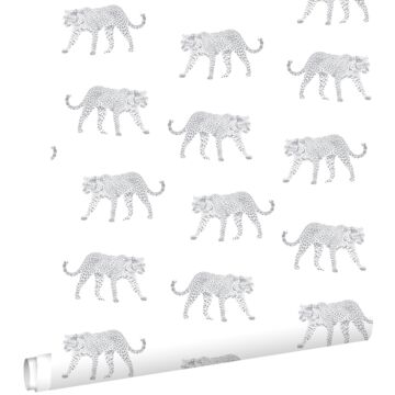 wallpaper panters white and light gray