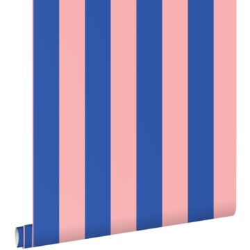 wallpaper stripes light pink and blue