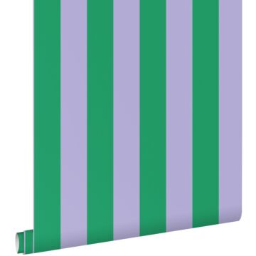 wallpaper stripes green and lilac purple