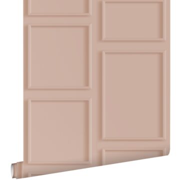 wallpaper wall panelling antique pink