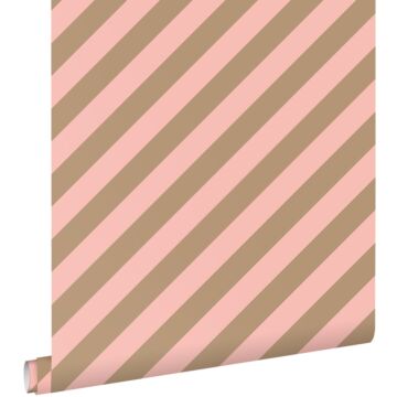 wallpaper stripes pink and beige brown