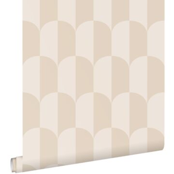 wallpaper art deco arches beige and sand color