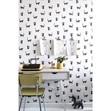 wallpaper kittens black and white