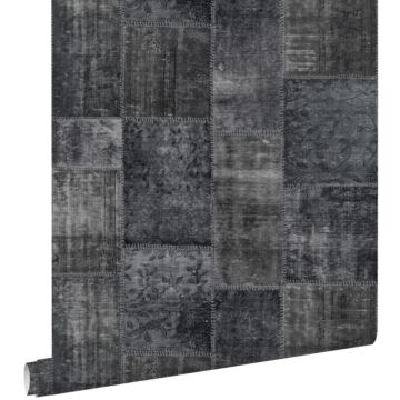 wallpaper patchwork kilim black