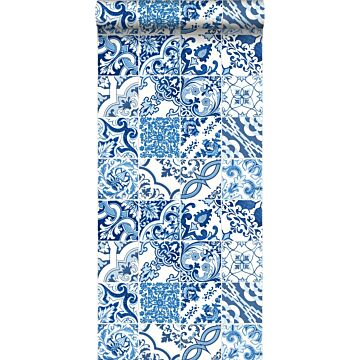 wallpaper tile motif blue