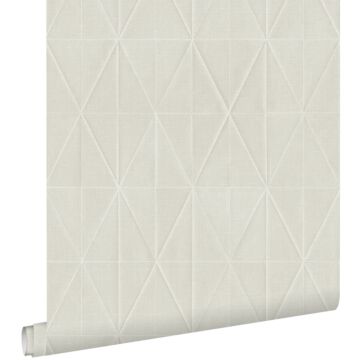 eco texture non-woven wallpaper origami motif light gray