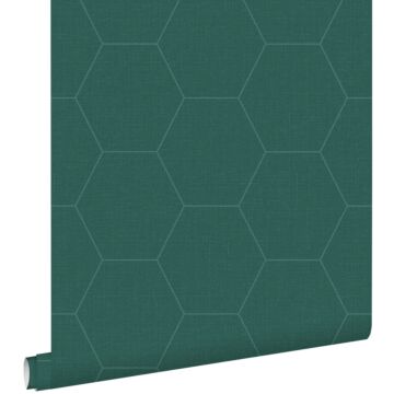 wallpaper hexagon petrol green