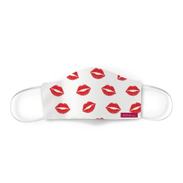 face mask kisses white and red
