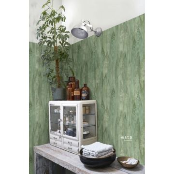 wallpaper leaves jade green