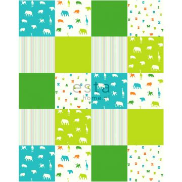 Sample colourwallXL animals lime green and turquoise - 26,5 x 21 cm