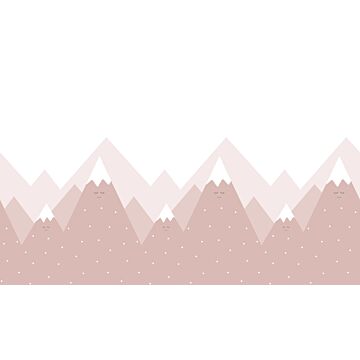 wall mural mountains antique pink