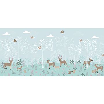 wall mural deer blue