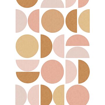 wall mural geometric shapes soft pink and beige