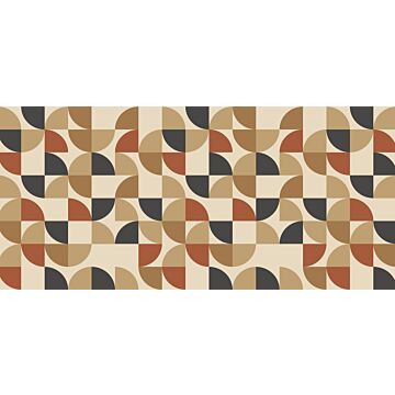 wall mural geometric shapes beige, terracotta and anthracite gray