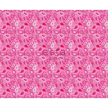A4 sample fabric paisleys candy pink